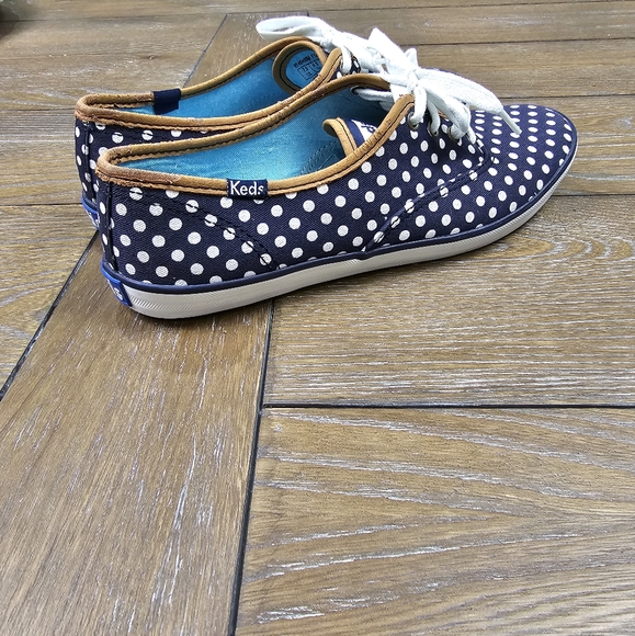 keds Shoes - Keds Navy Blue and white polka dot canvas leather trim shoes. Women's Size 7.0
